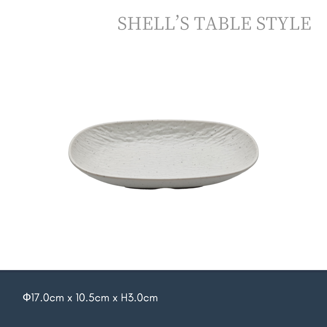 Đĩa sâu hình bầu dục melamine 17cm, màu trắng